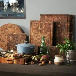 TeakHaus End Grain Cutting/Serving Board W/Hand Grip + Juice Canal (Rectangle) | 16" X 12" X 1.5" -Outlet Utensils Store 03.2 butcher