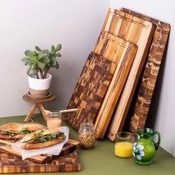 TeakHaus End Grain Cutting/Serving Board + Juice Canal (Rectangle) | 18" X 14" X 1" -Outlet Utensils Store 08.0 scandi