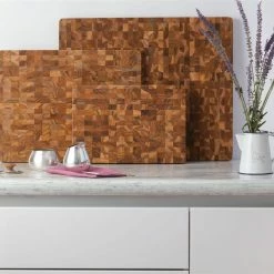 TeakHaus End Grain Cutting/Serving Board + Juice Canal (Rectangle) | 18" X 14" X 1" -Outlet Utensils Store 08.1 scandi