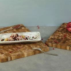 TeakHaus End Grain Cutting/Serving Board + Juice Canal (Rectangle) | 18" X 14" X 1" -Outlet Utensils Store 08.4 scandi 801 802 1