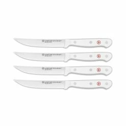Wusthof Cutlery Wusthof Gourmet 4-Piece Steak Knife Set | White Handles