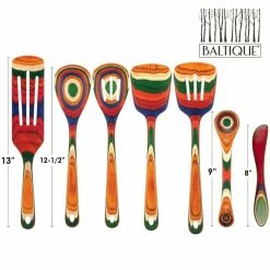 Totally Bamboo Baltique® 7-Piece Cooking Utensil Set | Marrakesh -Outlet Utensils Store 20 9634marrakesh7pc dims 01