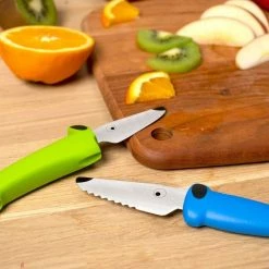 Kuhn Rikon Kinderkitchen® Dog Knife Set | Green & Blue -Outlet Utensils Store 22289 9476 ip5 web