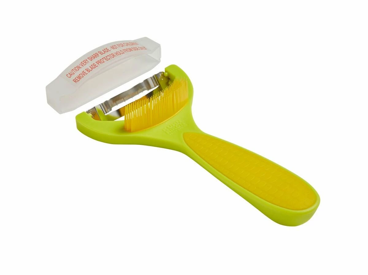 Kuhn Rikon 6" Corn Zipper With Silk Brush | Yellow 3 Kuhn Rikon 6" Corn Zipper With Silk Brush | Yellow