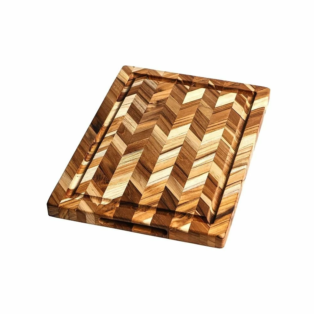 TeakHaus Herringbone End-Grain Cutting/Serving Board (Rectangle) | 14" X 10" X .9" 3 TeakHaus Herringbone End-Grain Cutting/Serving Board (Rectangle) | 14" X 10" X .9"