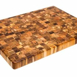 TeakHaus End Grain Carving Board W/Hand Grip (Rectangle) | 20" X 15" X 1.5" -Outlet Utensils Store 331end grain chopping block 20x15 1