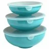 Gourmac Elliptical Melamine Prep Bowl With Lids (Set Of 3) | Turquoise -Outlet Utensils Store 3943 source 1646255559