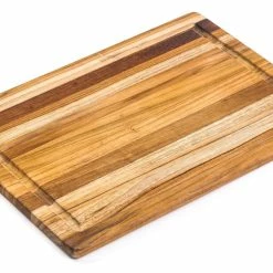 TeakHaus Edge Grain Cutting/Serving Board + Juice Canal (Rectangle) | 15.75" X 11" X 0.5" -Outlet Utensils Store 405.3 essential