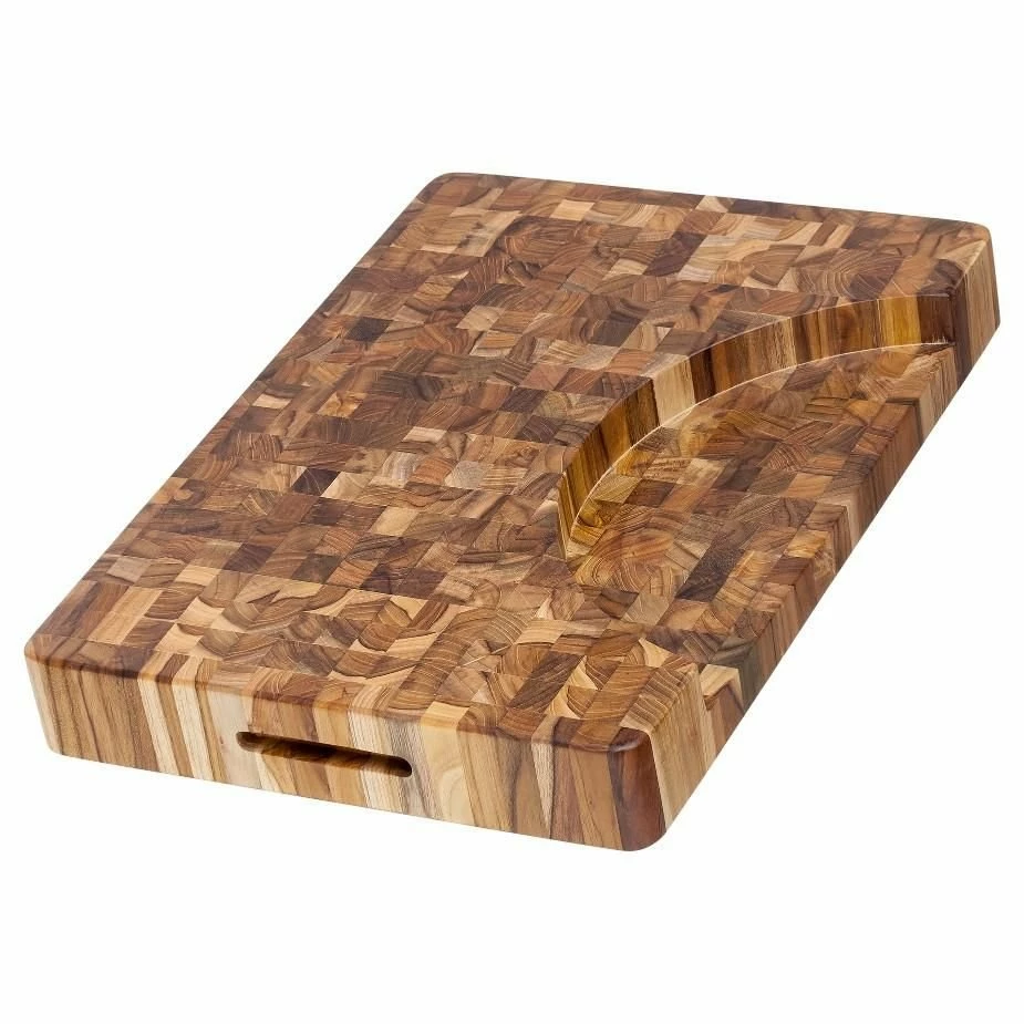 TeakHaus End Grain Butcher Block W/Hand Grip + Bowl Cut Out (Rectangle) | 20" X 14" X 2.5" 4 TeakHaus End Grain Butcher Block W/Hand Grip + Bowl Cut Out (Rectangle) | 20" X 14" X 2.5" - Image 2
