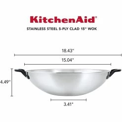 KitchenAid Non-Electrics KitchenAid Stainless Steel 5-Ply Stir Fry/Wok | 15" -Outlet Utensils Store 712tery2pwl. ac sl1500