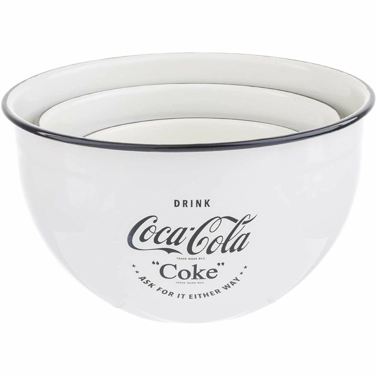 TableCraft Enamel Mixing Bowls (Set Of 3) | Coca-Cola 3 TableCraft Enamel Mixing Bowls (Set Of 3) | Coca-Cola