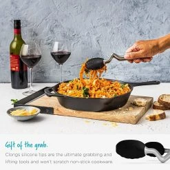 Dreamfarm 9" Clongs Silicone Tongs | Black -Outlet Utensils Store 817o6sz4mnl. ac sl1500 1