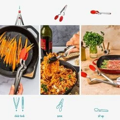 Dreamfarm 12" Clongs Silicone Tongs | Red 14 Dreamfarm 12" Clongs Silicone Tongs | Red -Outlet Utensils Store 81o vhkcbvl. ac sl1500