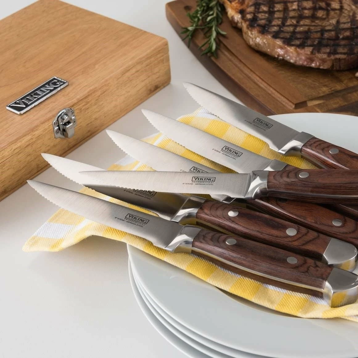 Viking 6-Piece Steak Knife Set With Box | Red 7 Viking 6-Piece Steak Knife Set With Box | Red - Image 5