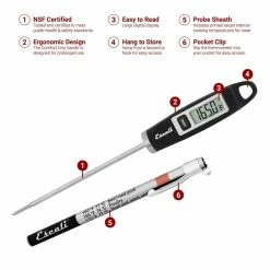Escali Gourmet Digital Thermometer | Black 10 Escali Gourmet Digital Thermometer | Black -Outlet Utensils Store blacktherm4