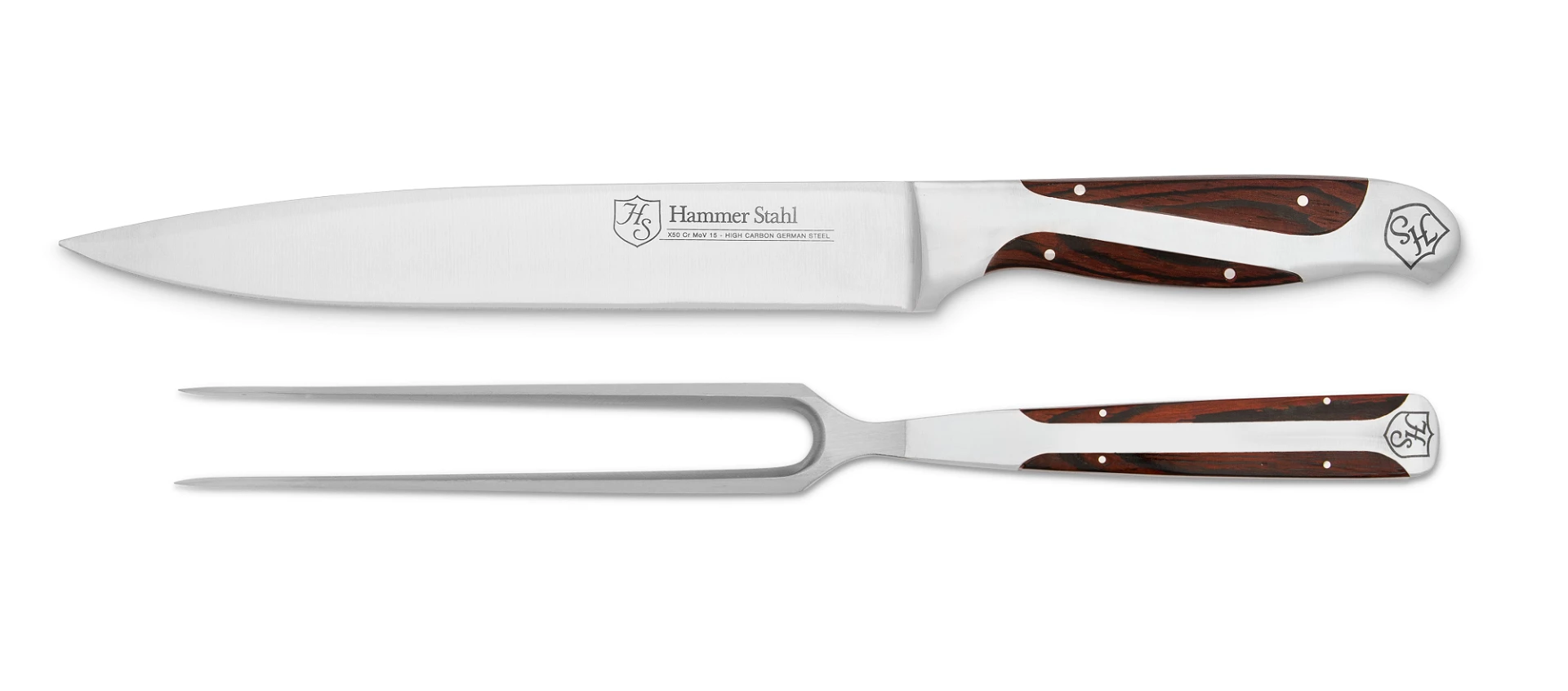 Hammer Stahl Cutlery 2-Piece Carving Knife & Fork Set 3 Hammer Stahl Cutlery 2-Piece Carving Knife & Fork Set