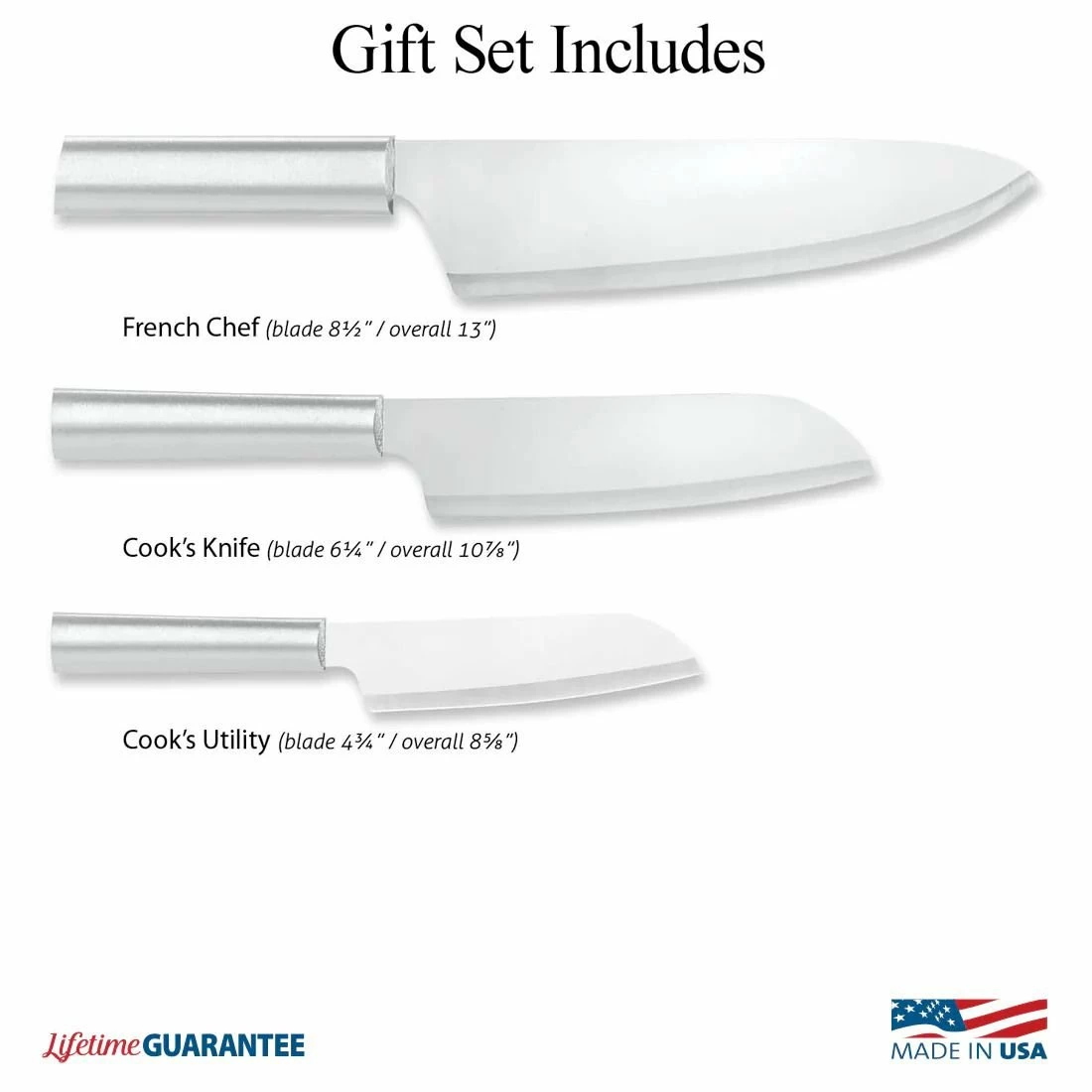 Rada Cutlery 3-Piece Chef's Select Gift Set | Silver 4 Rada Cutlery 3-Piece Chef's Select Gift Set | Silver - Image 2
