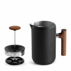 Fellow Clara French Press | Matte Black & Walnut -Outlet Utensils Store clara french press 02 matte black walnut 03 900x