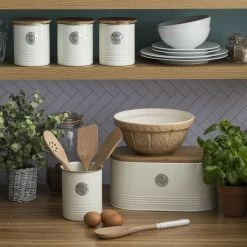 Typhoon Living Collection 1-Quart Tea Canister | Cream -Outlet Utensils Store creamrange1 1
