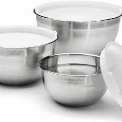 Cuisinart Stainless Steel Mixing Bowl 3 Piece Set With Lids