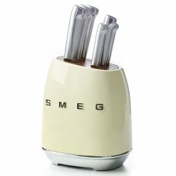 SMEG 7-Piece Knife Block Set | Cream
