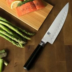 Shun Cutlery Shun Classic 8" Hollow Ground Chef's Knife -Outlet Utensils Store dm0719 steelhead lifestyle1
