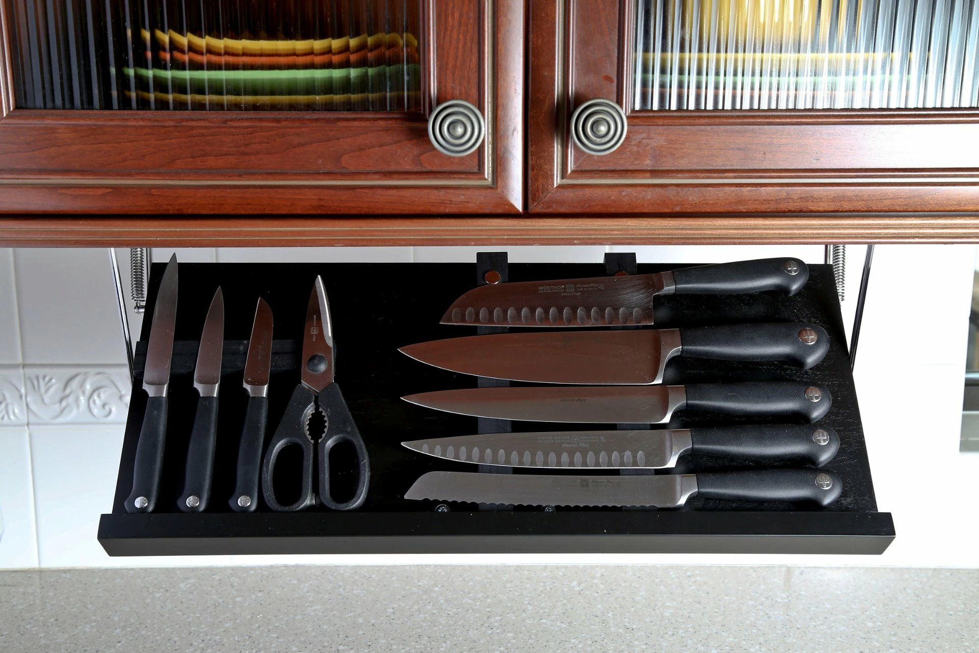 Drop Block Under Cabinet Knife Storage Rack - Small, Black 4 Drop Block Under Cabinet Knife Storage Rack - Small, Black - Image 2