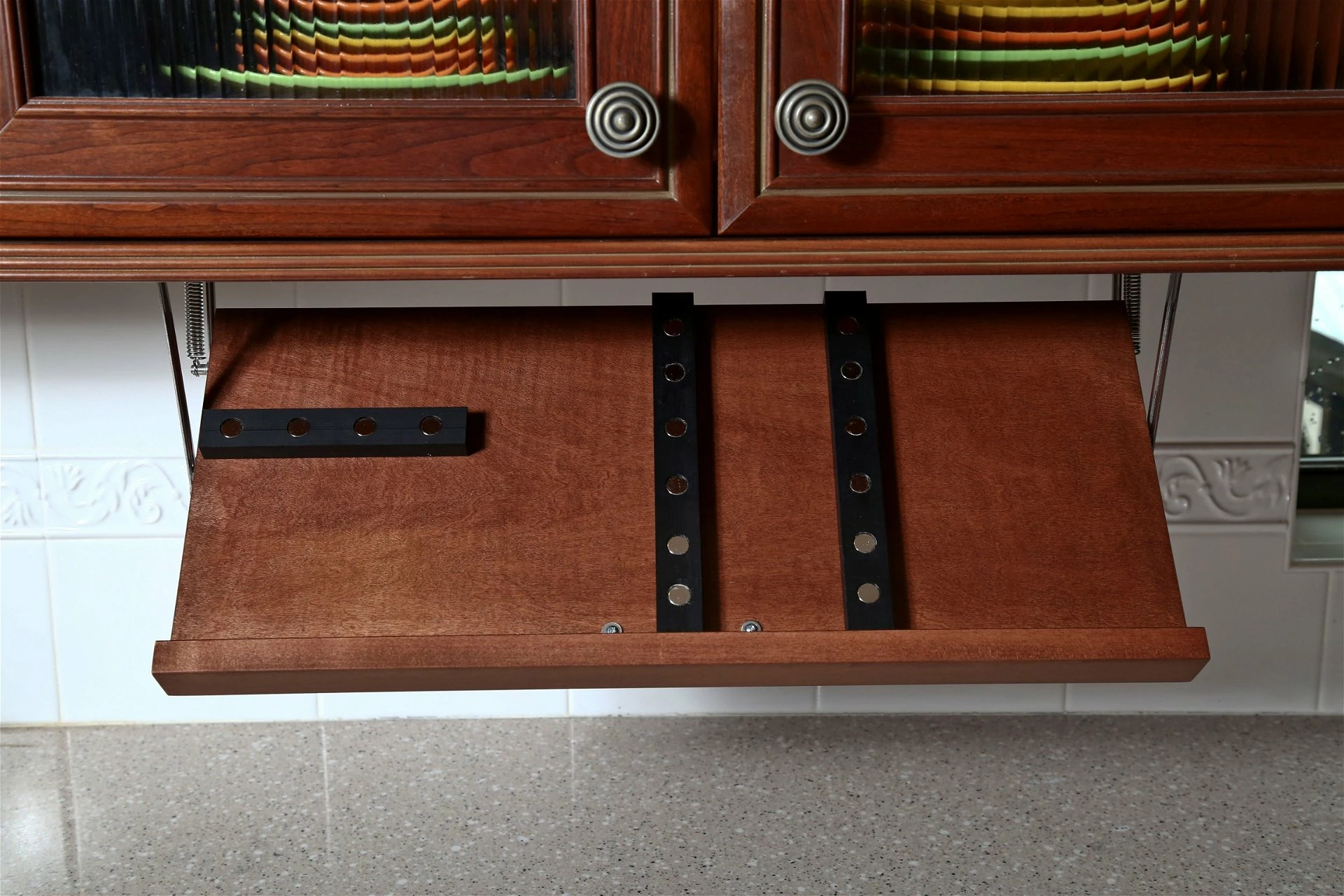 Drop Block Under Cabinet Knife Storage Rack - Large, Cherry 4 Drop Block Under Cabinet Knife Storage Rack - Large, Cherry - Image 2