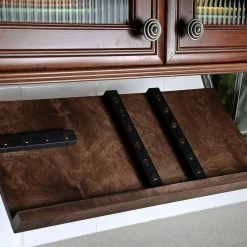 Drop Block Under Cabinet Knife Storage Rack - Large, Walnut -Outlet Utensils Store dropblockwalnut5