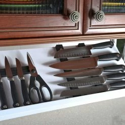 Drop Block Under Cabinet Knife Storage Rack - Large, White 8 Drop Block Under Cabinet Knife Storage Rack - Large, White -Outlet Utensils Store dropblockwhiteknifestorageblock 75