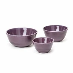 Mosser Glass 3-Piece Mixing Bowl Set (20oz, 40oz, 60oz) | Eggplant