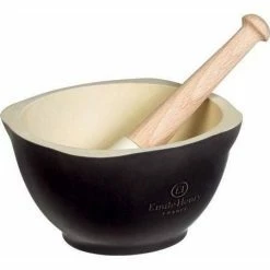 Emile Henry Mortar & Pestle | Charcoal