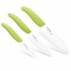 Kyocera Revolution Green & White Ceramic 3-Piece Knife Set -Outlet Utensils Store fk 3pc whgr