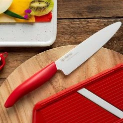 Kyocera Revolution Red & White Ceramic 3-Piece Knife Set -Outlet Utensils Store fk 3pc whrd b