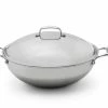 Heritage Steel Cookware Stainless Steel Wok With Lid | 13.5" -Outlet Utensils Store hsc 14350 american clad cookware by hammer stahl 13.5 inches wok with lid