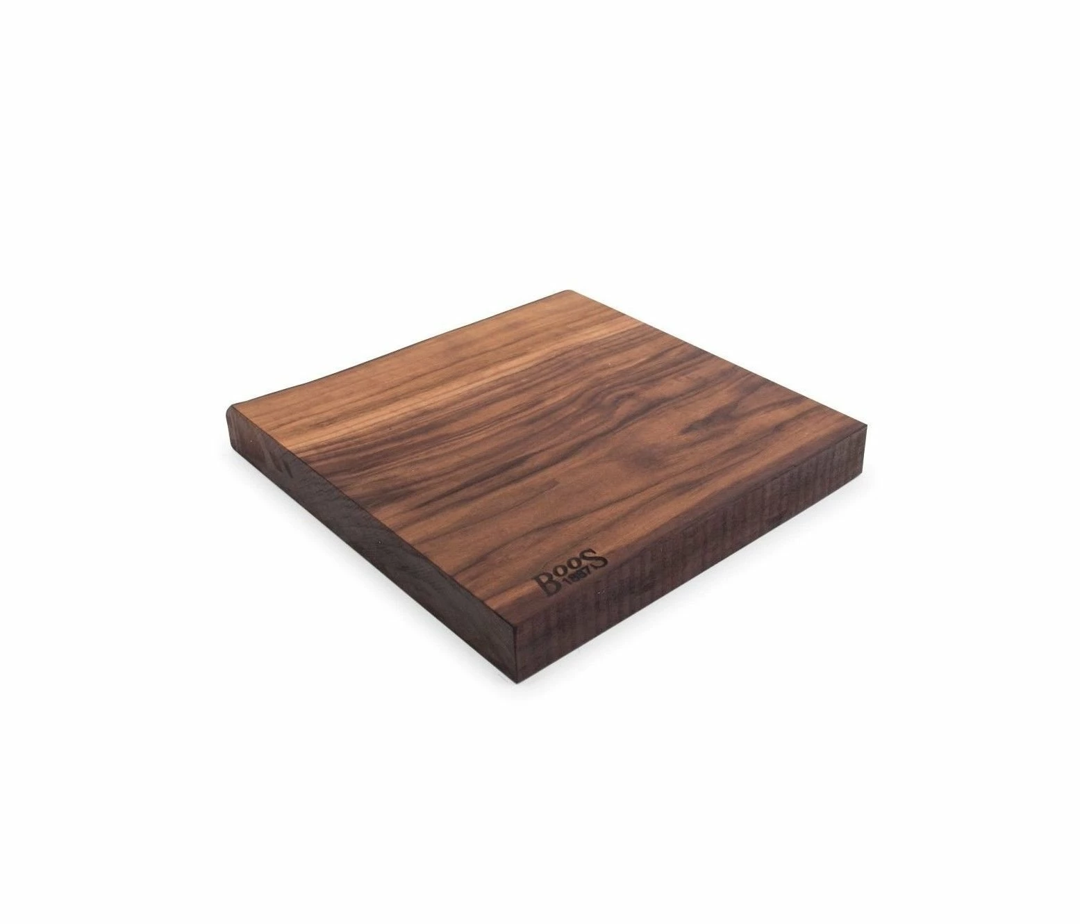 John Boos 1887 Rustic Edge Walnut Cutting Board 13"x12"