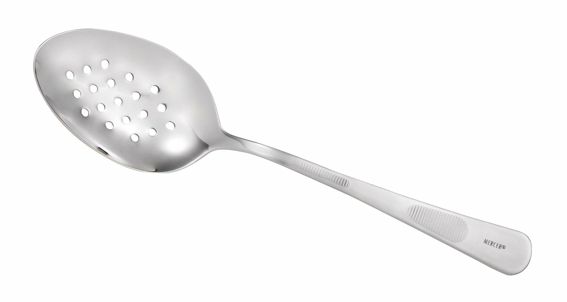 Mercer Culinary 7.8" Perforated Bowl Stainless Steel Plating Spoon 3 Mercer Culinary 7.8" Perforated Bowl Stainless Steel Plating Spoon