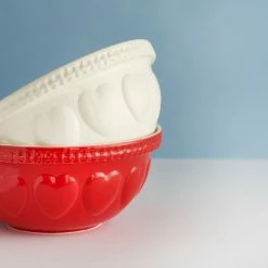 Mason Cash Hearts S12 (4.25 Qt) Mixing Bowl | Red -Outlet Utensils Store mc hearts 1 1