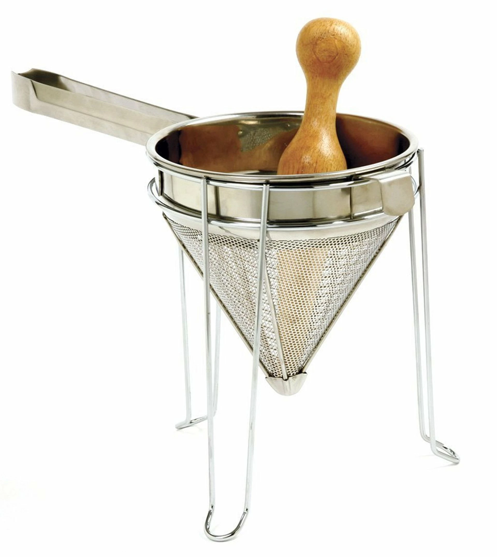 Norpro Chinois Strainer With Stand & Pestle 3 Norpro Chinois Strainer With Stand & Pestle