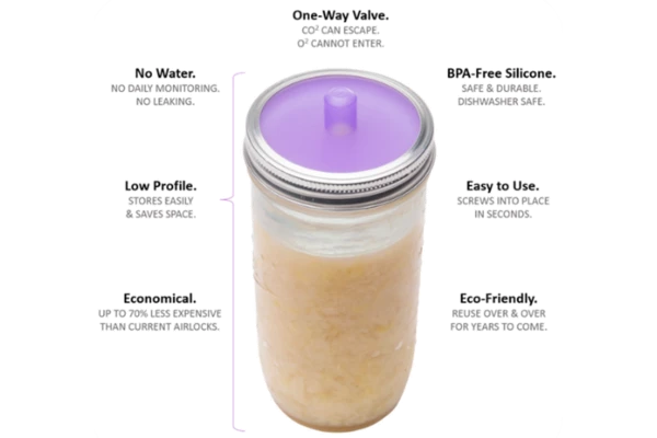 Masontops Wide Mouth Fermentation Pickle Pipes - Set Of 4 4 Masontops Wide Mouth Fermentation Pickle Pipes - Set Of 4 - Image 2