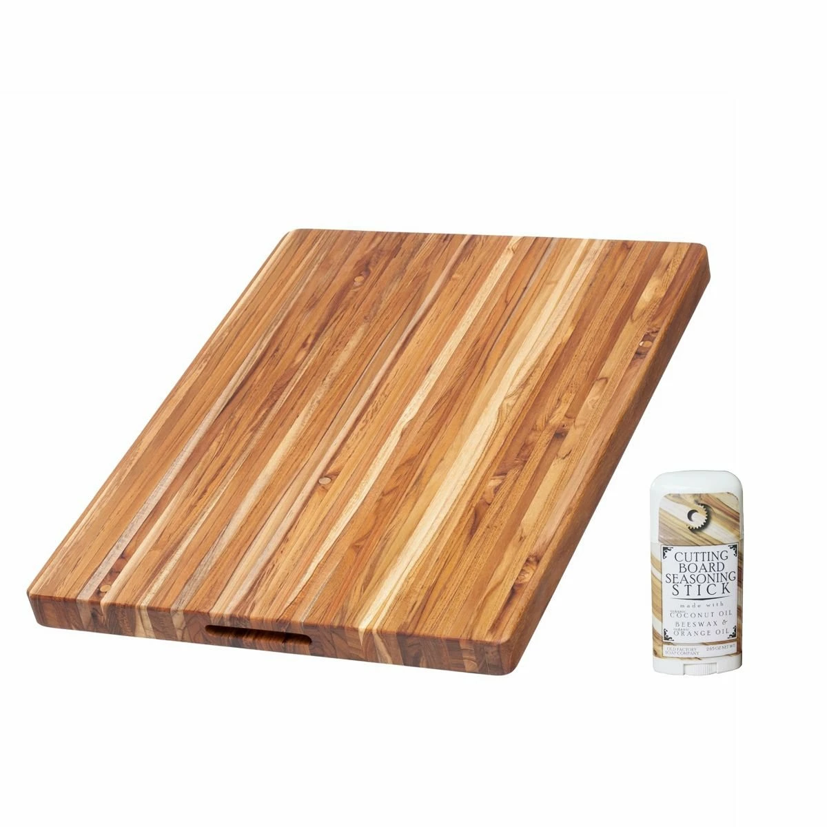 TeakHaus Edge Grain Carving Board W/Hand Grip (Rectangle) | 24" X 18" X 1.5" With Board Seasoning Stick 3 TeakHaus Edge Grain Carving Board W/Hand Grip (Rectangle) | 24" X 18" X 1.5" With Board Seasoning Stick