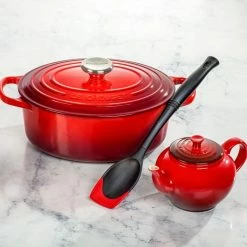 Le Creuset Revolution® Bi-Material Sauté Spoon | Cerise/Cherry Red -Outlet Utensils Store redspoon