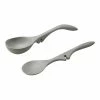 Rachael Ray 2-Piece Lazy Ladle & Spoon Set | Sea Salt Gray -Outlet Utensils Store rr lazy spoon ladle set ss grey 1