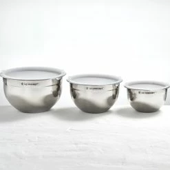 Le Creuset Nested Stainless Steel Mixing Bowls (Set Of 3) -Outlet Utensils Store rs11854 mixingbowls 1