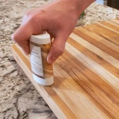 TeakHaus Edge Grain Carving Board W/Hand Grip (Rectangle) | 24" X 18" X 1.5" With Board Seasoning Stick 13 TeakHaus Edge Grain Carving Board W/Hand Grip (Rectangle) | 24" X 18" X 1.5" With Board Seasoning Stick -Outlet Utensils Store teak gg 1 square 1