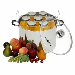 Kitchen Crop Harvest Stainless Steel Multi-Use Canner With Glass Lid