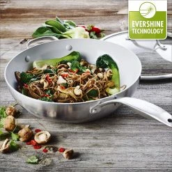GreenPan Venice Pro Evershine 12" Wok With Lid -Outlet Utensils Store wok life 2